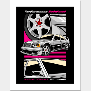 Retro Evolution 2 190 E Car Posters and Art